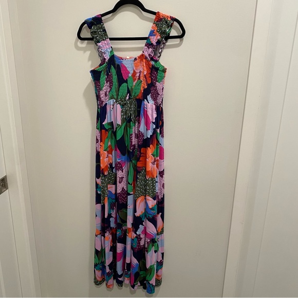 Soma Tropical Floral Flutter Sleeve Maxi Dress - Size M - Picture 4 of 9